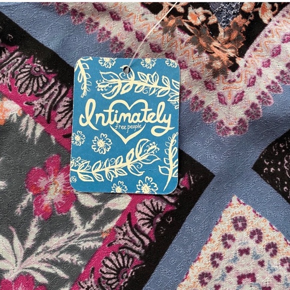 Free People Boho Bohemian Eclectic Hippie Graphite Combo Maxi Dress - Picture 15 of 16